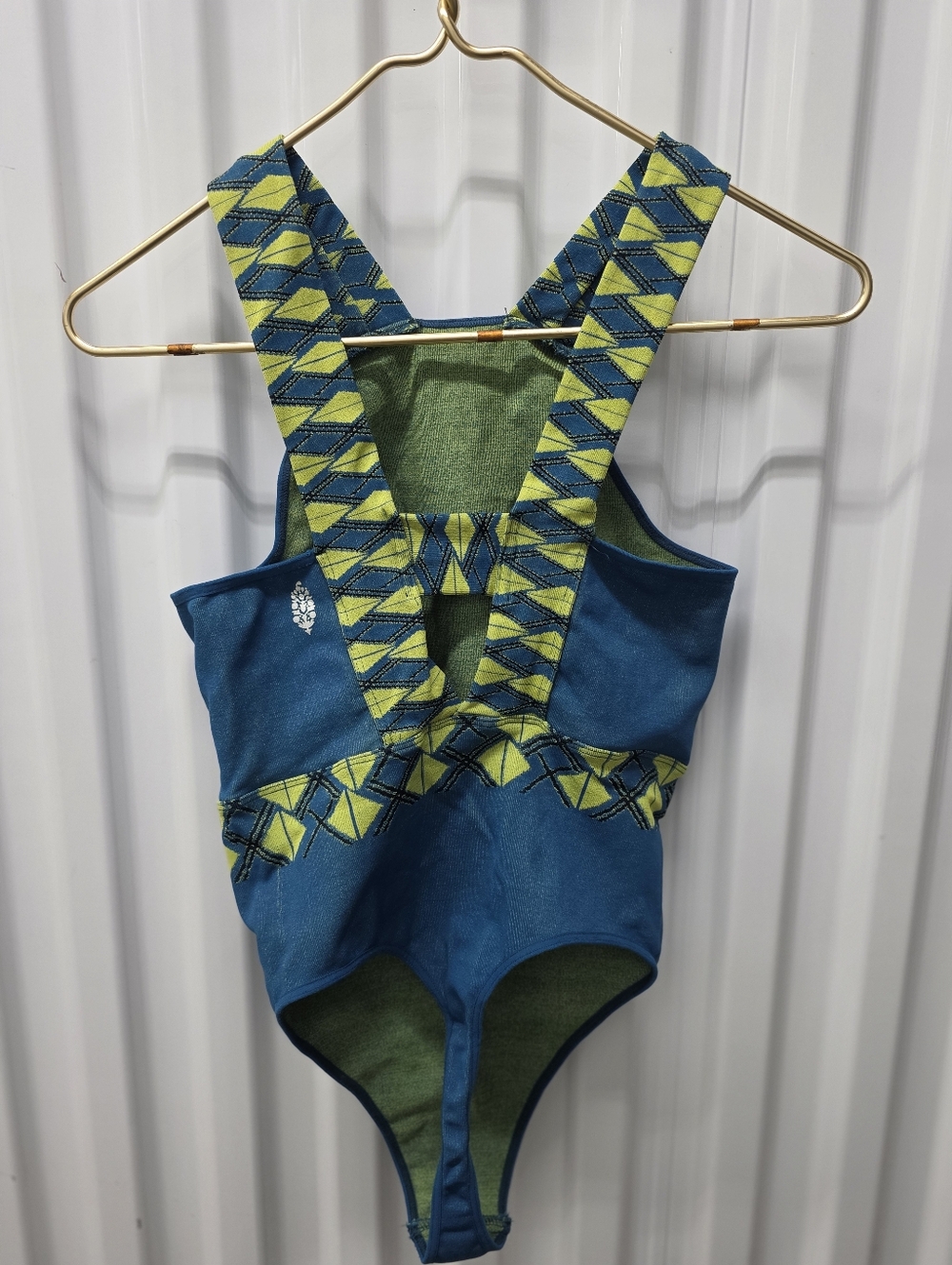Free People Teal One-Piece with Lime Accent Straps - Picture 2 of 2